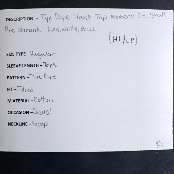 Tye Dye Tank Top Womens Size Small Pre Shrunk - Picture 6 of 7